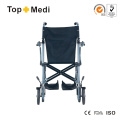 Fauteuil roulant de voyage pliable léger portable en aluminium Topmedi pour personnes handicapées et âgées